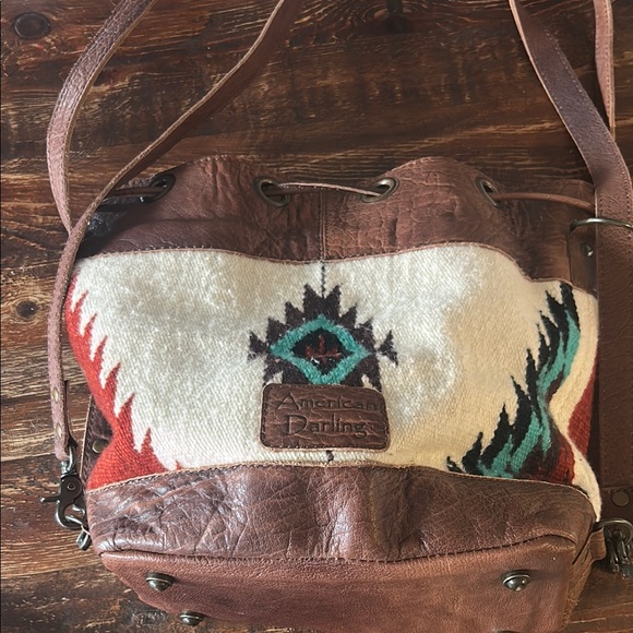 American Darling Brown and Cream Southwestern Backpack - Picture 6 of 7